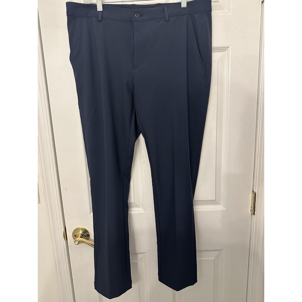 Greg Norman Mens Blue Pleated Dress Pants Straight Leg Stretch 36x30